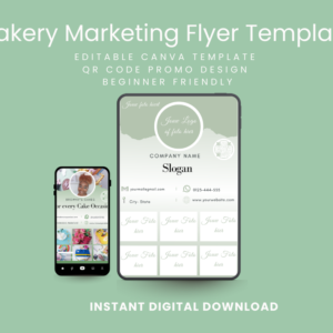 Bakery Marketing Flyer Template bewerkbare Canva flyer voor taartenondernemers