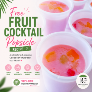 Fruit Cocktail Popsicles made with condensed milk and fruit cocktail pieces in cups, Caribbean-style frozen dessert recipe by Browny's Cakes.